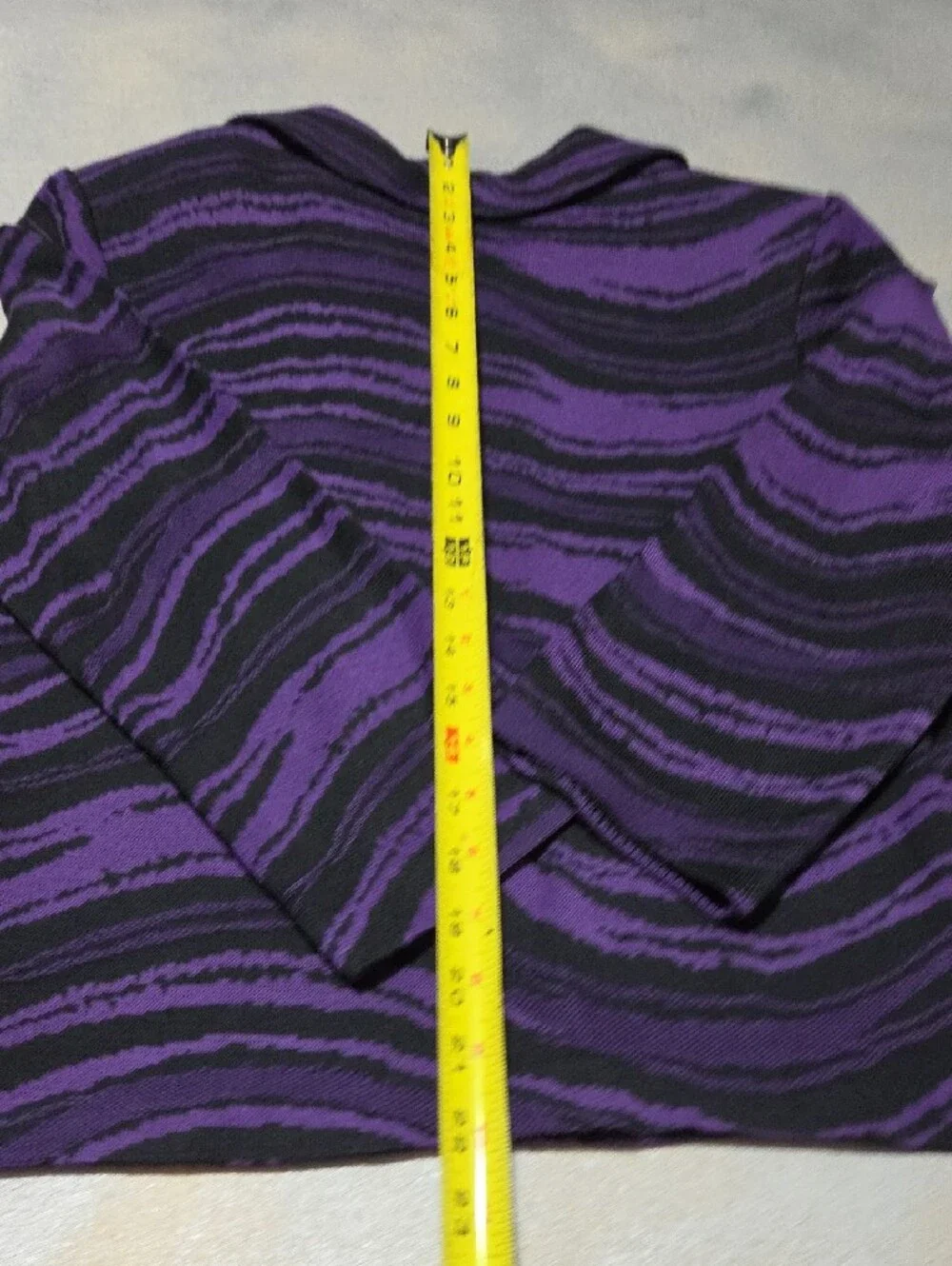 Ming Wang Purple and Black Zebra-Print Knit Jacket